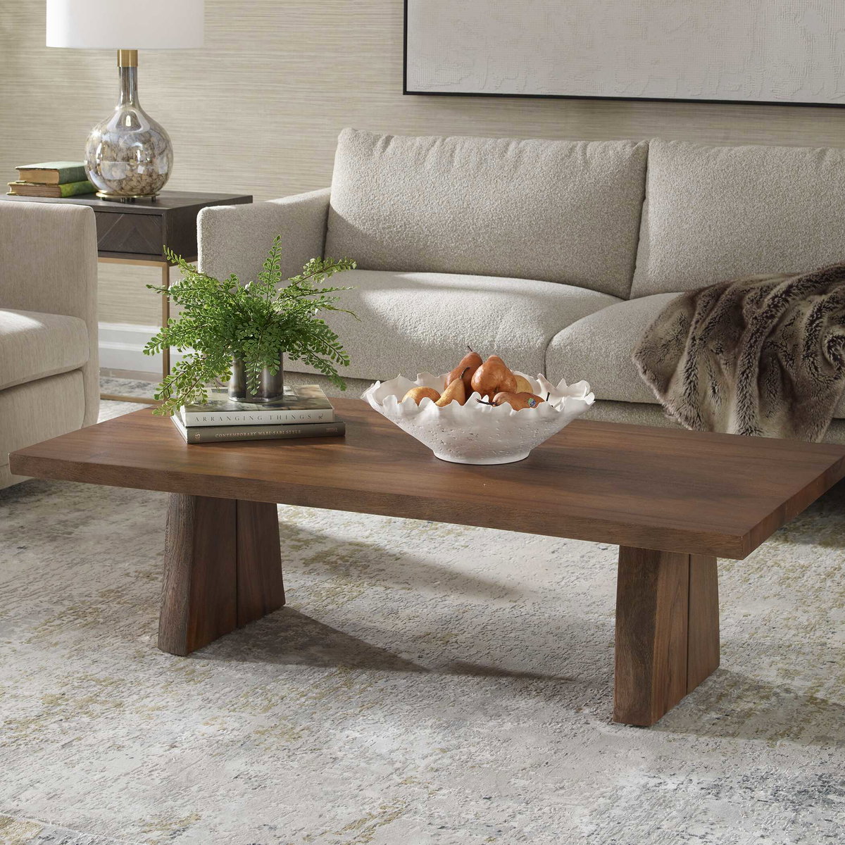 Glenmore Wood Coffee Table, by Uttermost, 54" width x 15.75" height x 28" depth View 2