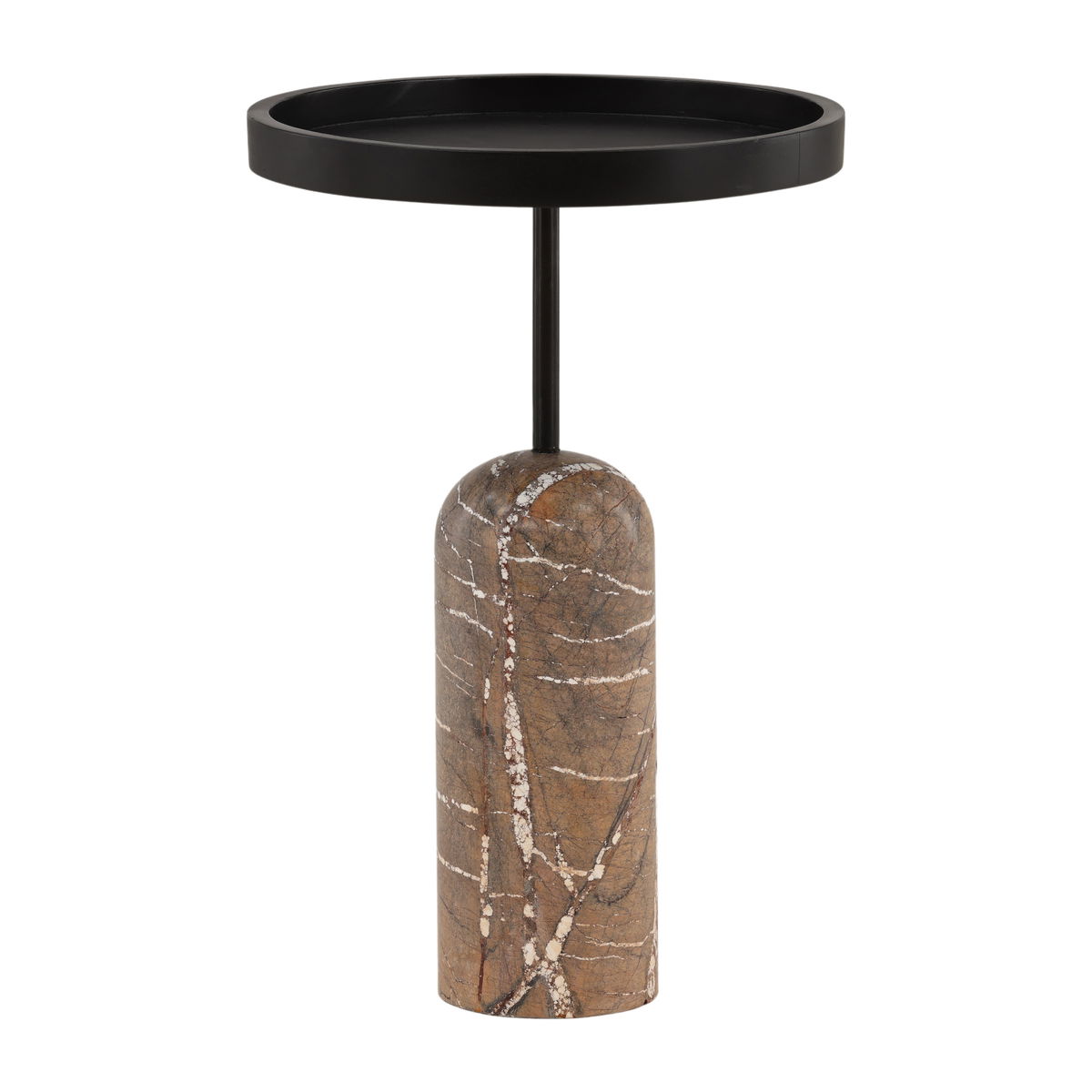 Saul End Table Brown, Side & End Table by Dovetail, 16" width x 24" height x 16" diameter x 16" depth View 1