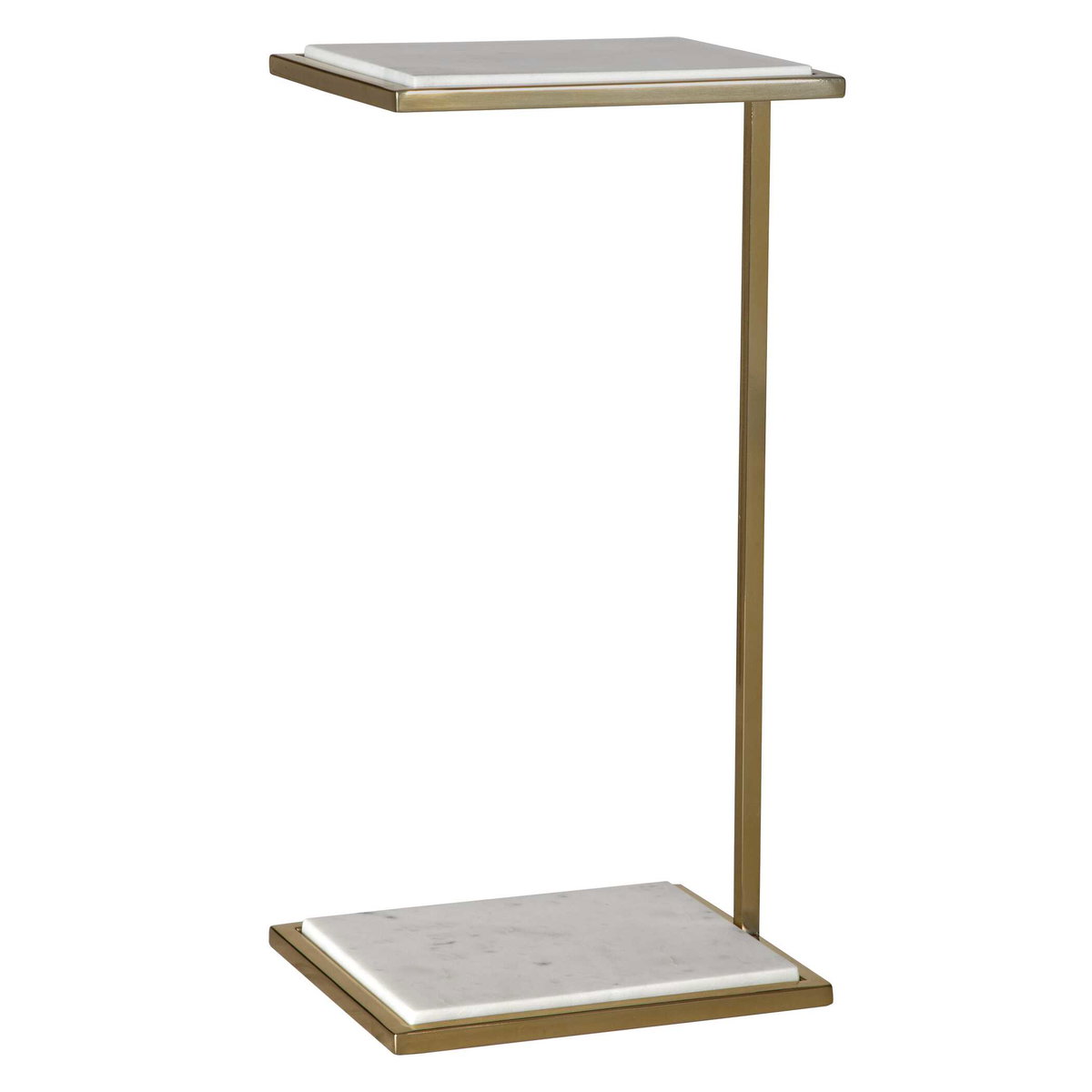 Elevate White Marble Drink Table, Side & End Table by Uttermost, 10" width x 20" height x 8" depth View 5