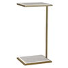 Elevate White Marble Drink Table, Side & End Table by Uttermost, 10" width x 20" height x 8" depth thumbnail 5