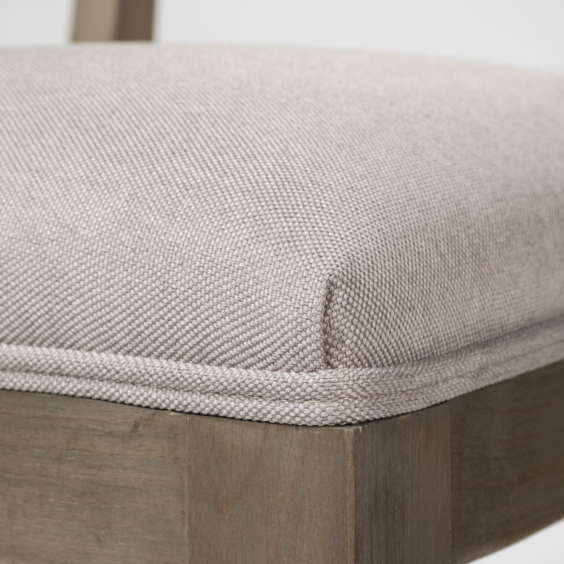 Tenton II Grey Fabric Seat Brown Wood Frame Dining Chair, by Mercana, 23.5" length x 19" width x 36.75" height View 6