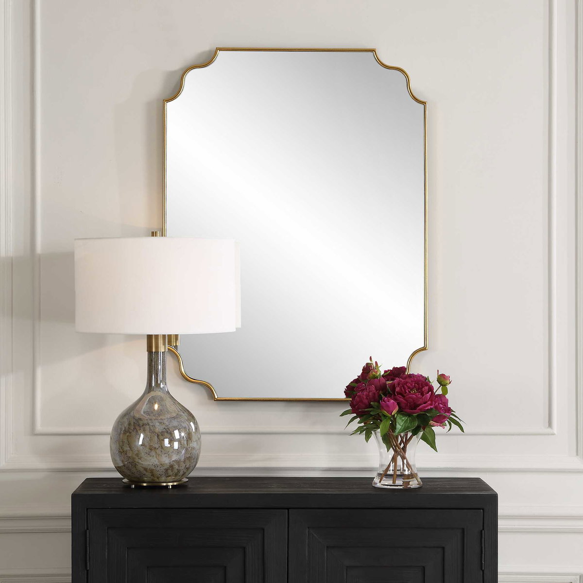 Lennyn Gold Vanity Mirror, by Uttermost, 2'6" width x 3'4" height x 0.75" depth View 6