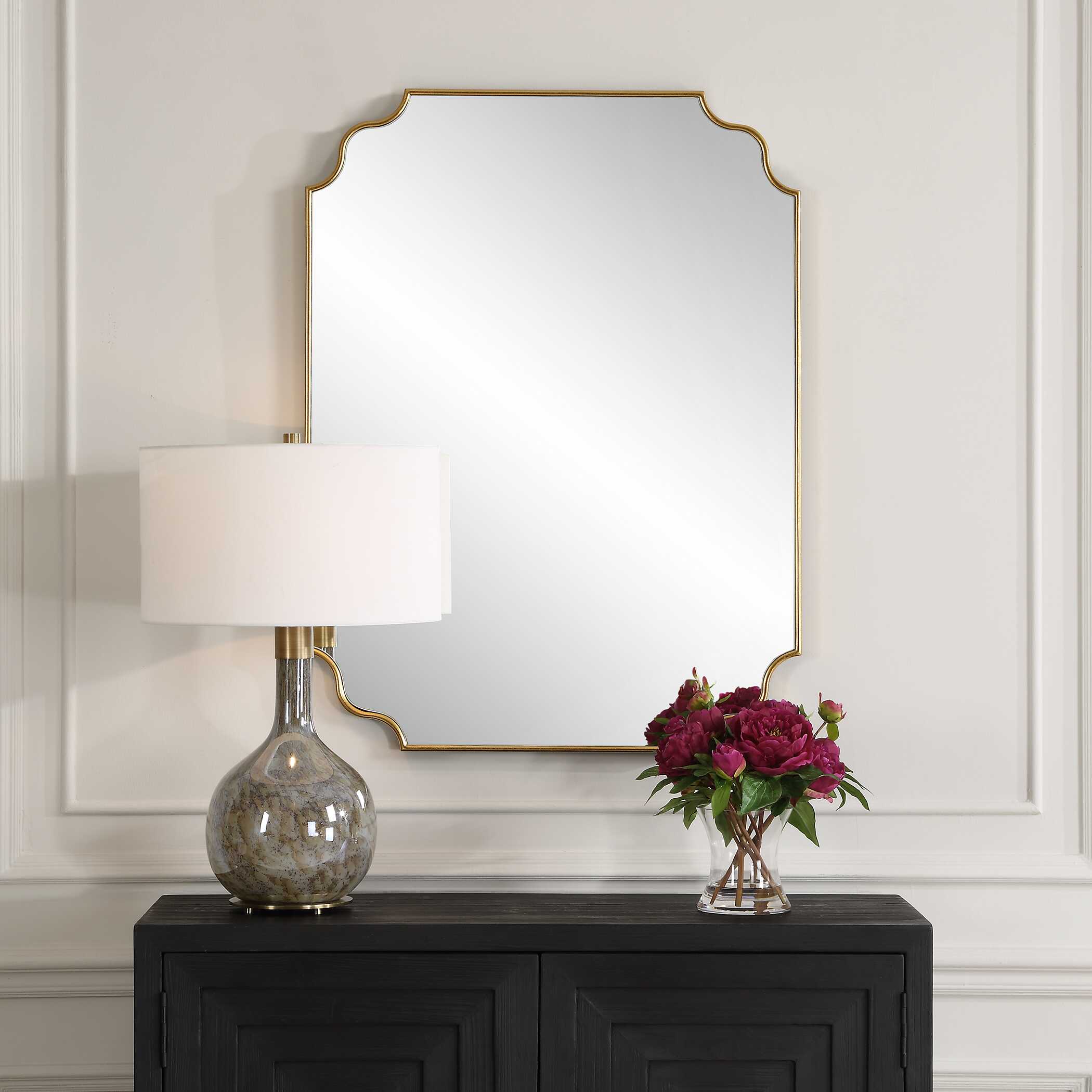 Lennyn Gold Vanity Mirror, by Uttermost, 30" width x 40" height x 0.75" depth View 6