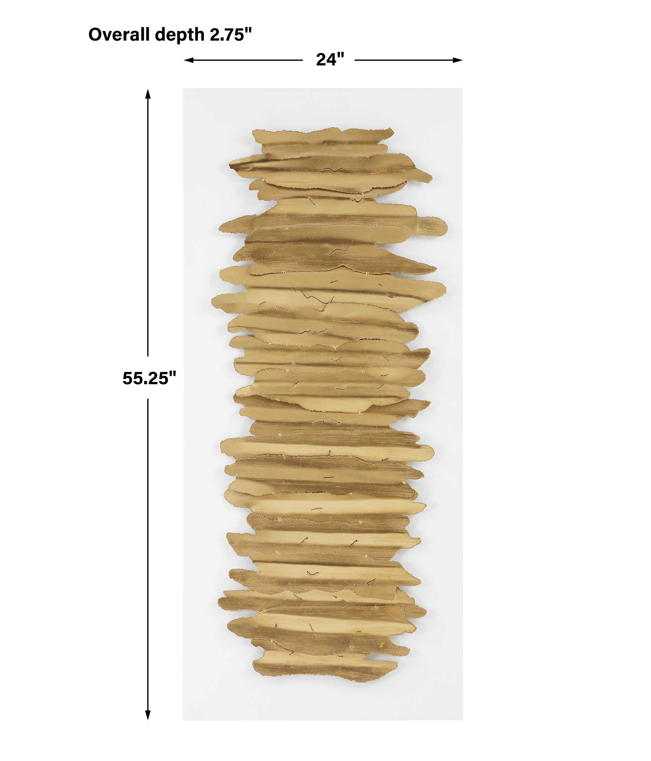 Lev White Metal Wall Decor, Sculptural Wall Art by Uttermost, 24" width x 55.25" height x 2.75" depth View 3