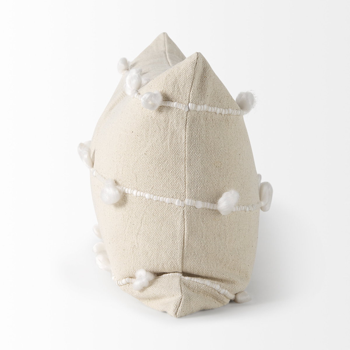 Erica 13x21 Cream With White Detail Pillow Cover, Decorative Pillow by Mercana, 13" length x 21" width x 0.2" height View 7