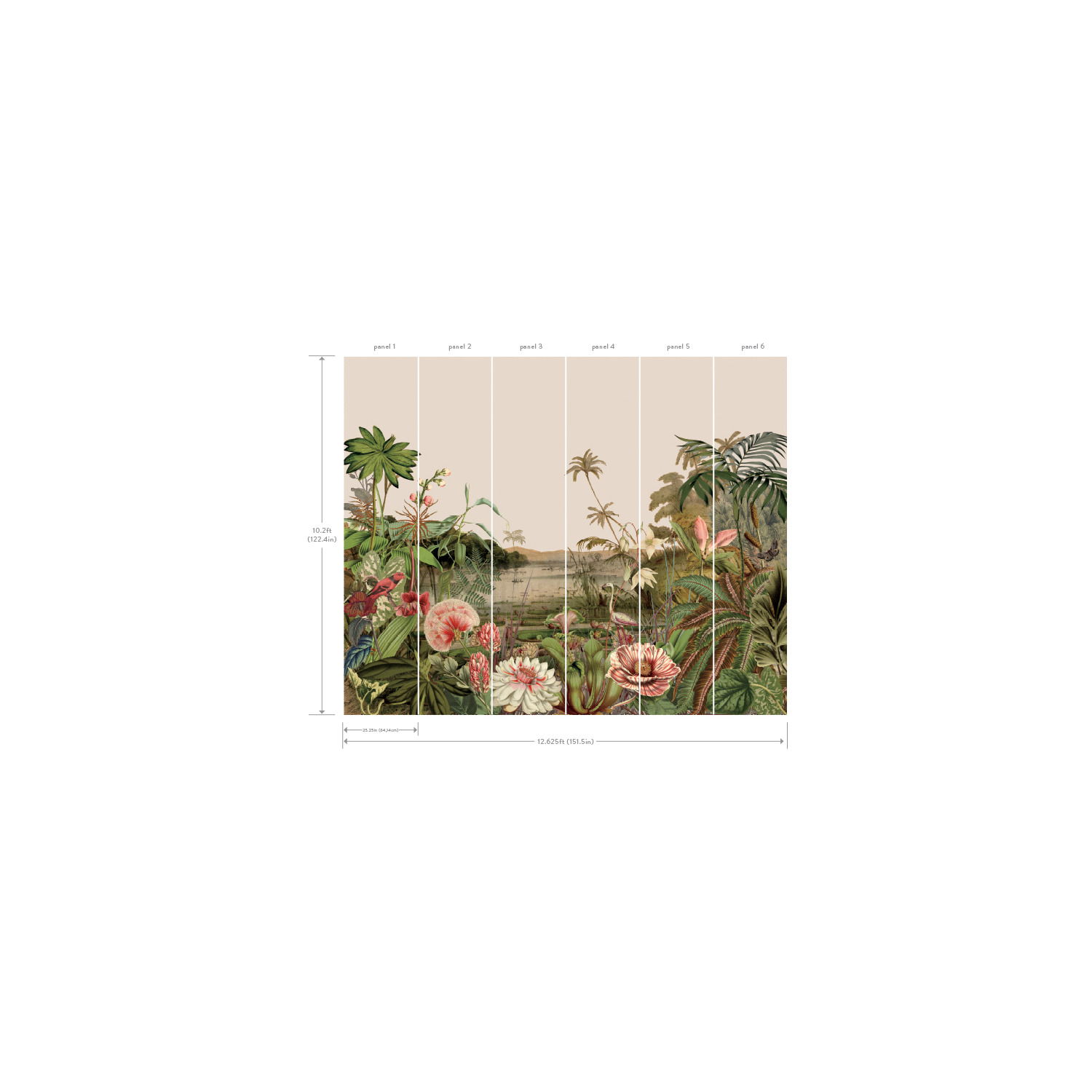 Floating Gardens Green Wall Mural large image 