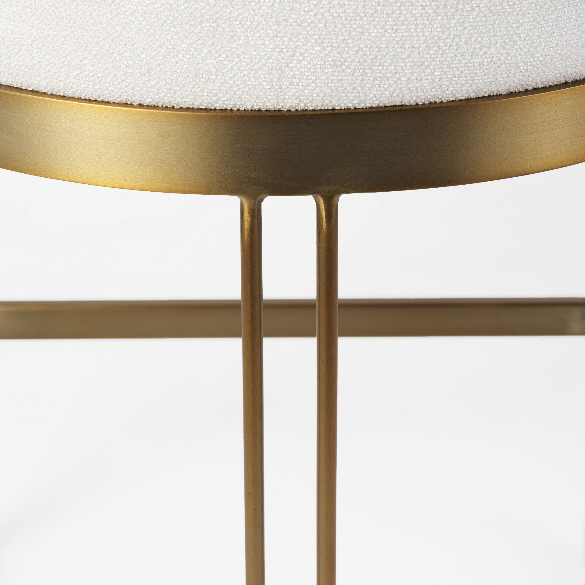 Hollyfield 20.5 x 19.7 x 28.7 Cream Fabric Seat with Gold Metal Base Counter Stool large image 