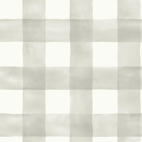 Watercolor Check Grey & White Wallpaper