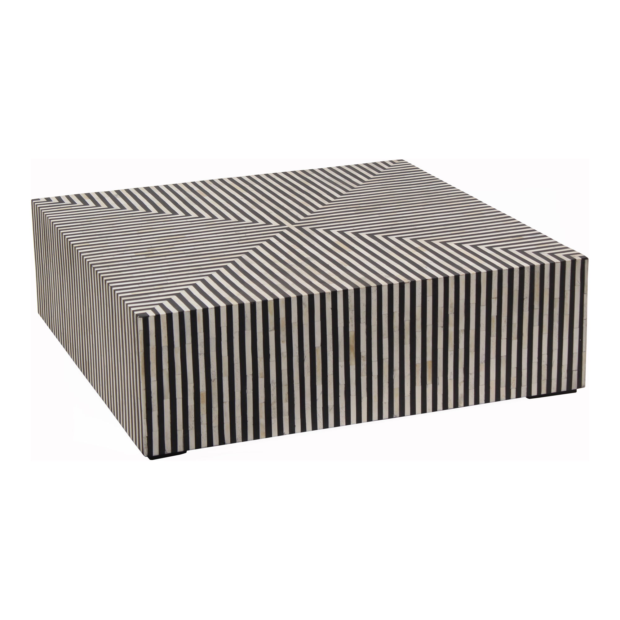 Terning Coffee Table Black And White, by Moe's Home, 40" width x 12" height x 40" depth View 2