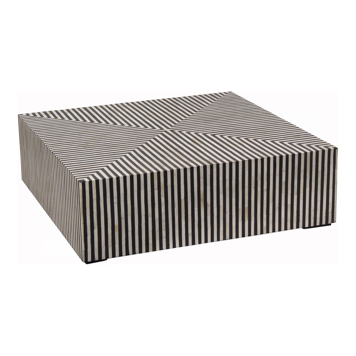 Terning Coffee Table Black And White, by Moe's Home, 40" width x 12" height x 40" depth View 2