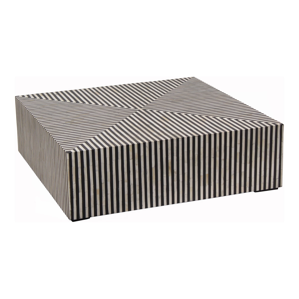 Terning Coffee Table Black And White, by Moe's Home, 40" width x 12" height x 40" depth View 2