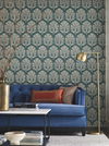 Ottoman Fans Deep Teal & Cream Wallpaper 2 Ottoman Fans Deep Teal & Cream Wallpaper thumbnail 2
