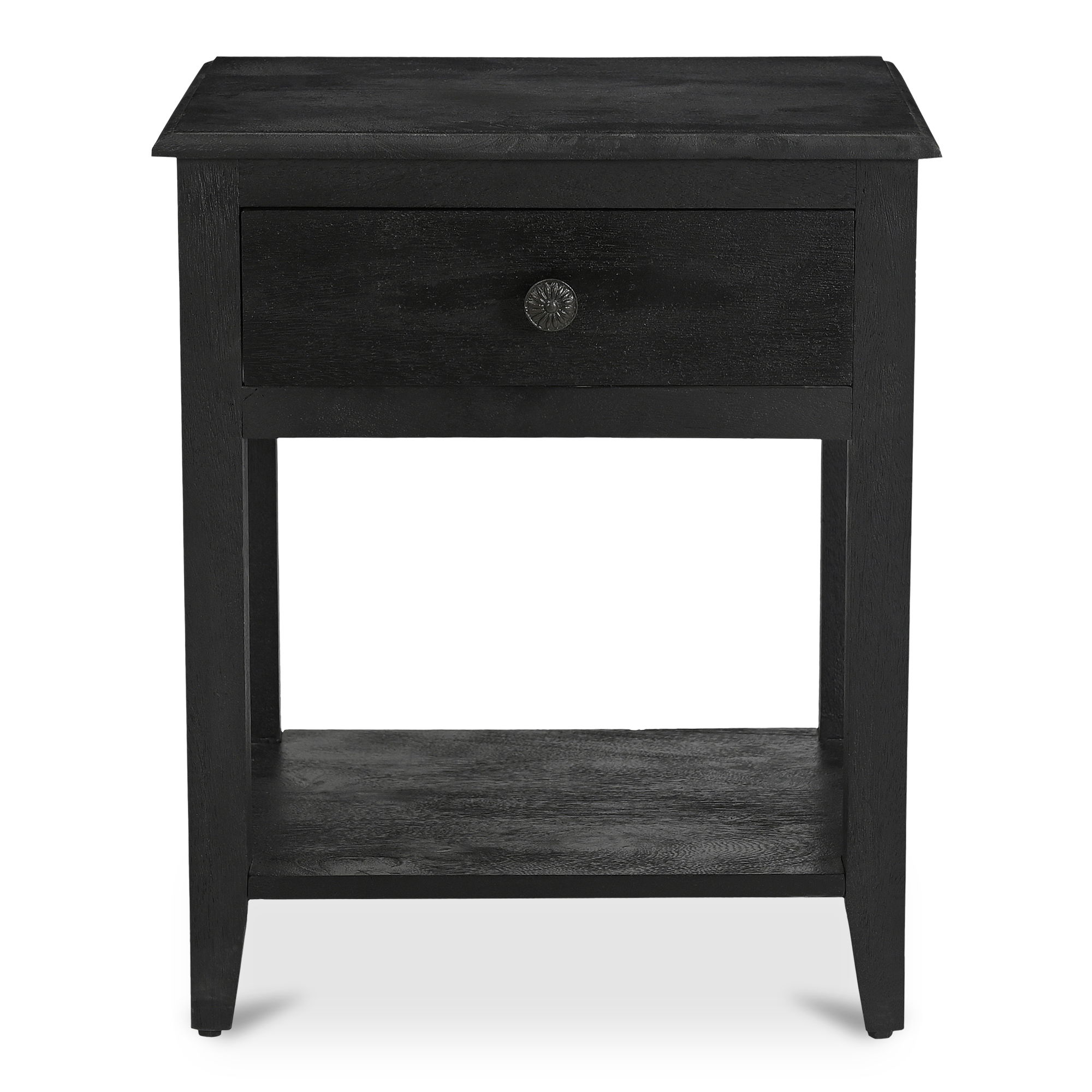 Corrine Nightstand Antique Black, by Moe's Home, 19" width x 23" height x 14" depth View 1