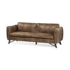 Cobain I 84' Brown Leather Two Seater Sofa, Sofas & Sectional by Mercana, 83.5" length x 34.5" width x 33.5" height thumbnail 1