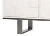 Bronzini Credenza, Embossed White, Wine & Liquor Accessorie by Sarreid, 94" length x 20" width x 34" height thumbnail 6