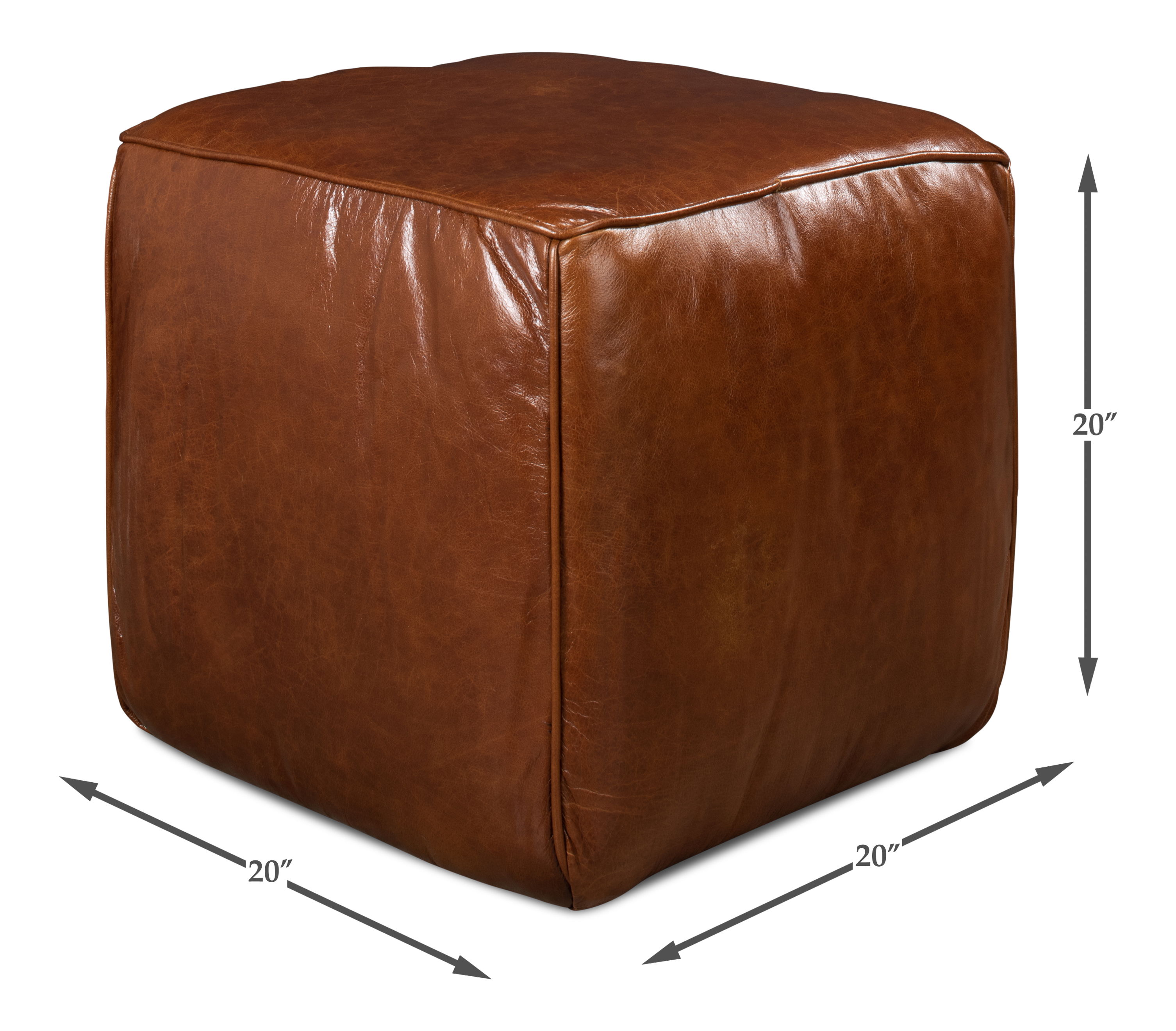 Leather Sitting Cube large image 