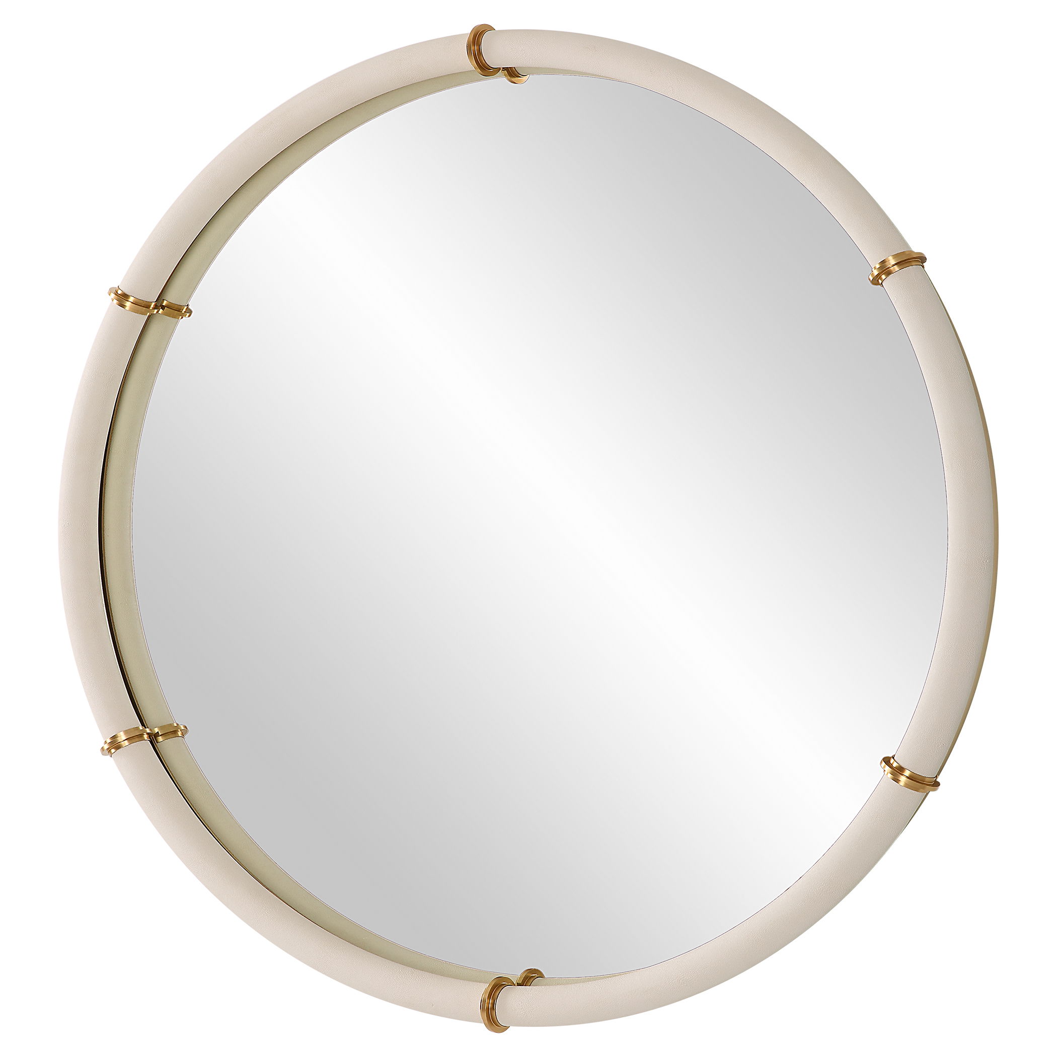 Cyprus White Round Mirror large image 