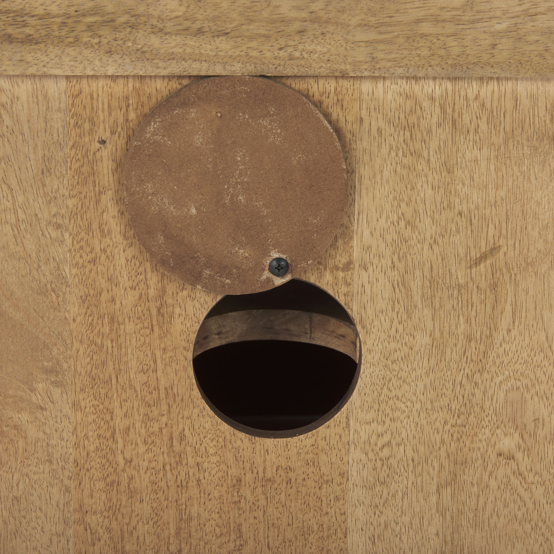 Grier 65' Light Brown Wood with Cane Media Console, by Mercana, 65" length x 18.75" width x 23" height View 10