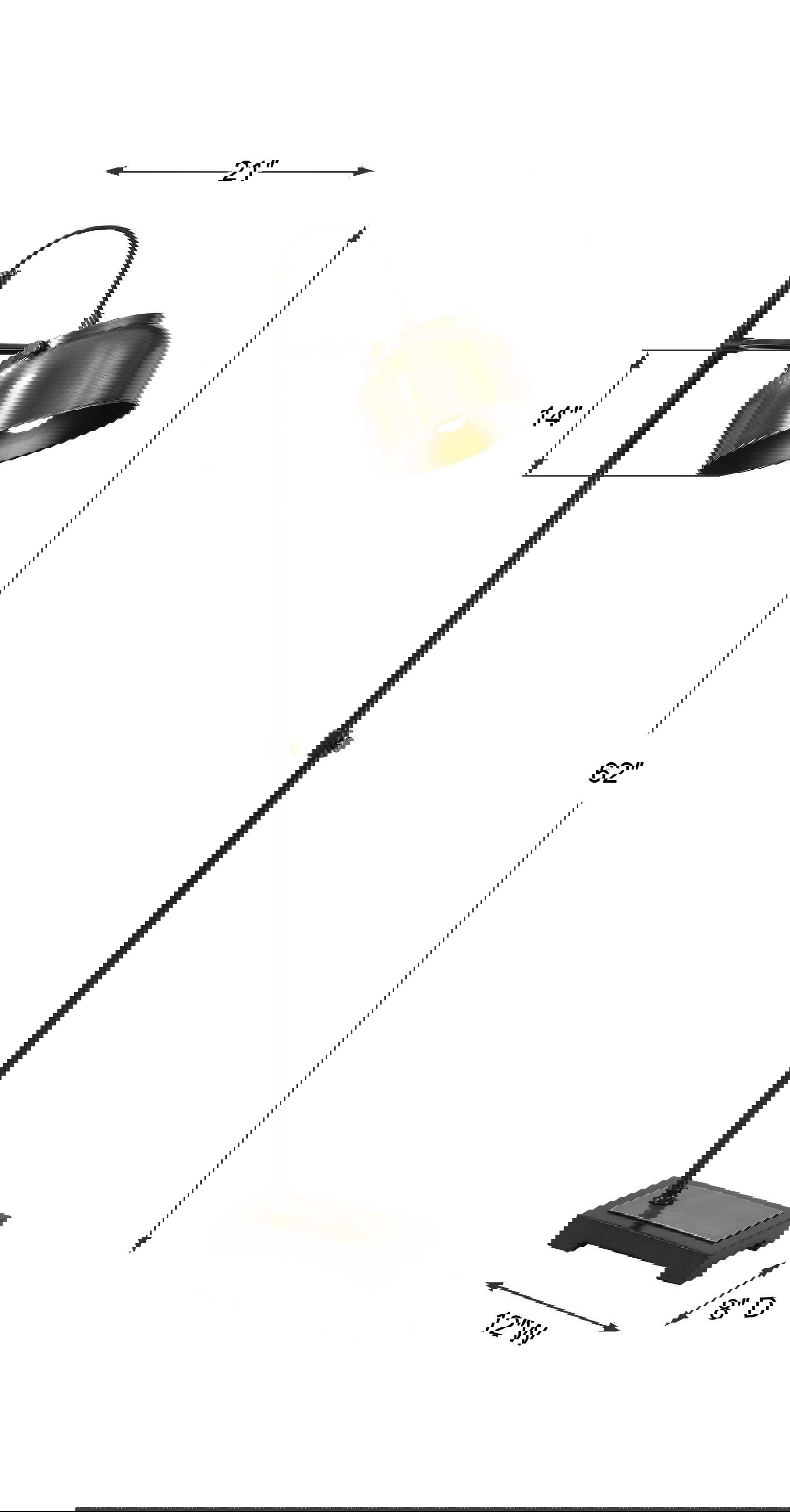 Bessemer Industrial Floor Lamp, by Uttermost, 10" width x 59" height x 18" depth View 3