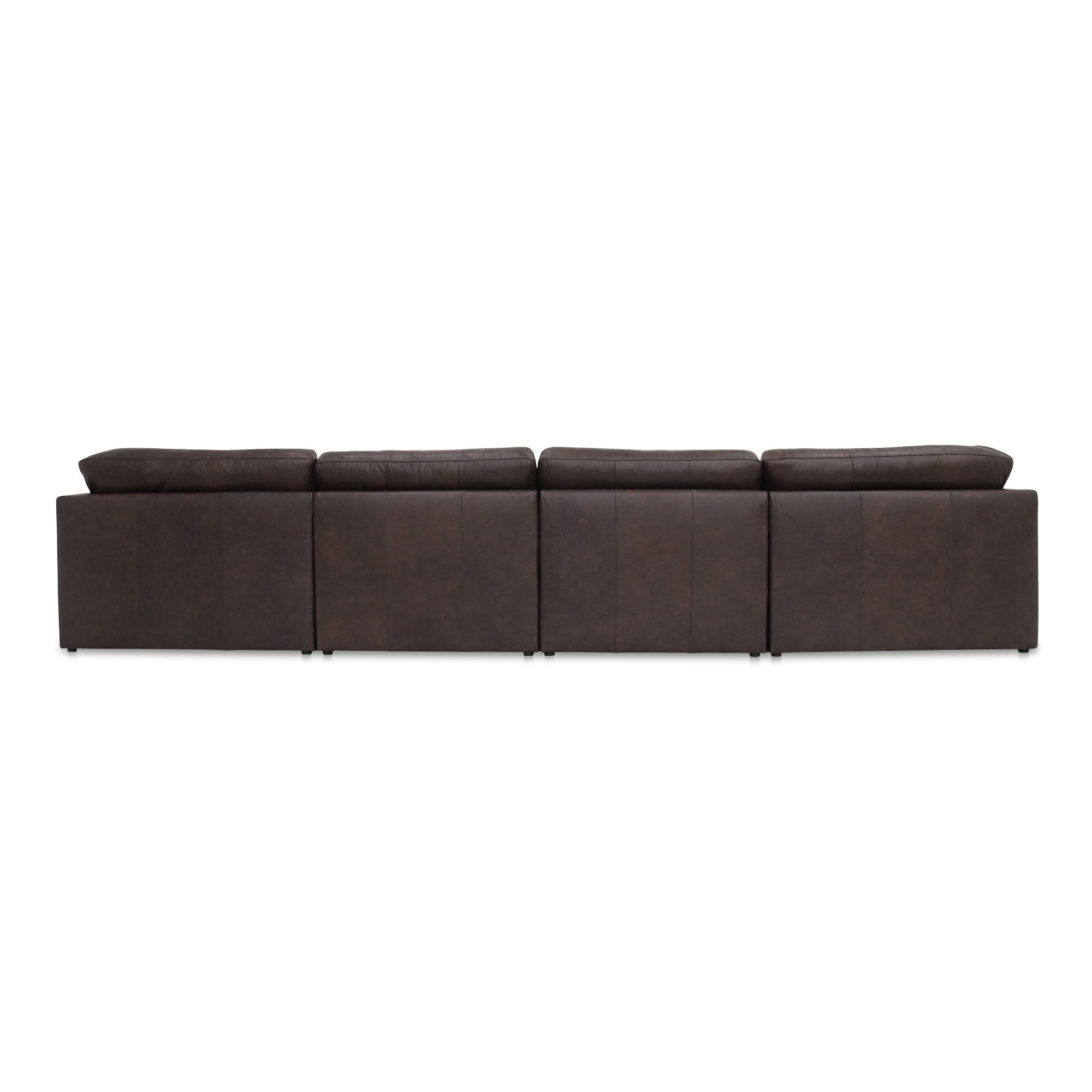 Thurlow U Shaped Modular Sectional With Arms Espresso Brown Leather, Sectional Sofa by Moe's Home, 165.4" width x 33" height x 123.1" depth View 2