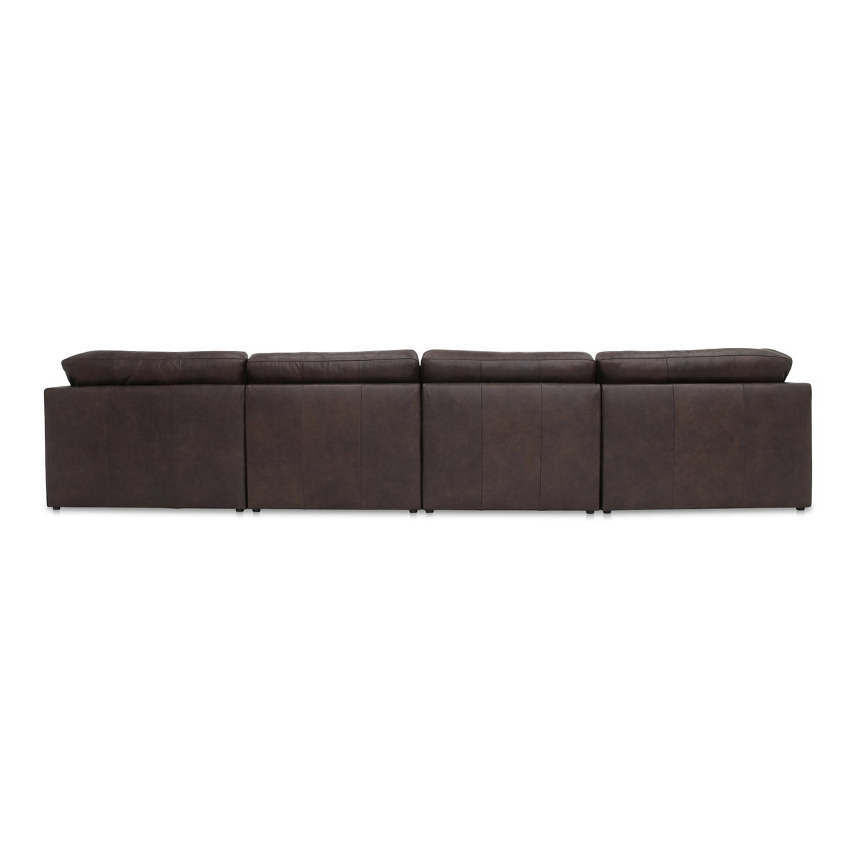 Thurlow U Shaped Modular Sectional With Arms Espresso Brown Leather, Sectional Sofa by Moe's Home, 165.4" width x 33" height x 123.1" depth View 2