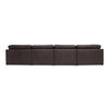 Thurlow U Shaped Modular Sectional With Arms Espresso Brown Leather, Sectional Sofa by Moe's Home, 165.4" width x 33" height x 123.1" depth thumbnail 2