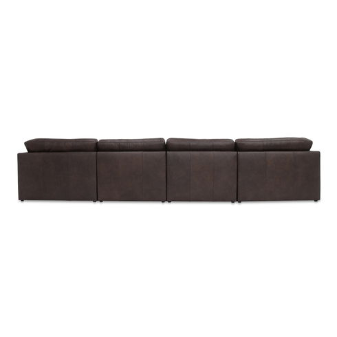 Thurlow U Shaped Modular Sectional With Arms Espresso Brown Leather