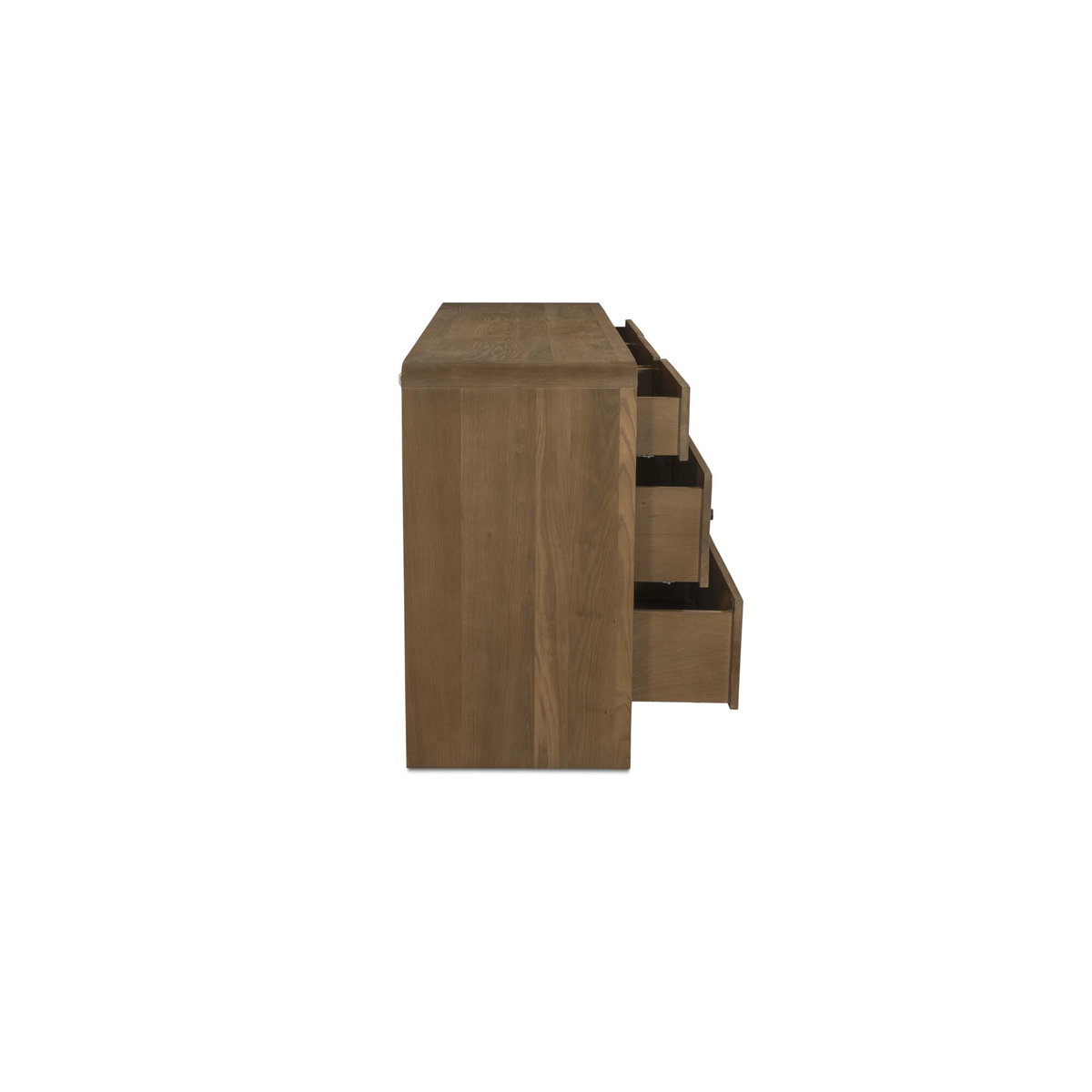 Riley 7 Drawer Dresser Oak, by Moe's Home, 70" width x 34" height x 19" depth View 3