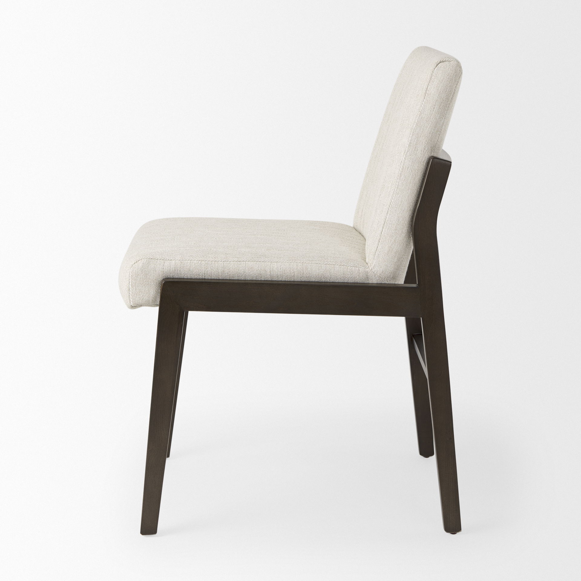 Tahoe Cream Fabric and Black-Brown Wood Dining Chair, by Mercana, 20.08" length x 24.8" width x 33.66" height View 6
