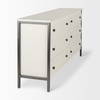 Savannah White Fir Veneer with Gray Metal 6-Drawer Sideboard, Sideboards & Buffet by Mercana, 62.6" length x 15.75" width x 31.5" height thumbnail 7