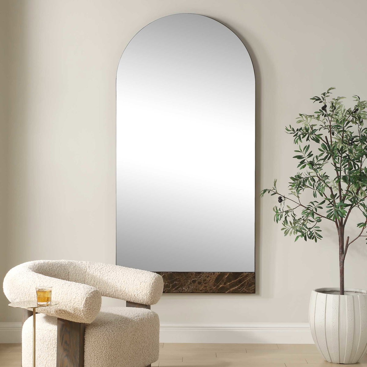 Hanover Marble Arch Mirror, by Uttermost, 39.37" width x 78.75" height x 2" depth View 2