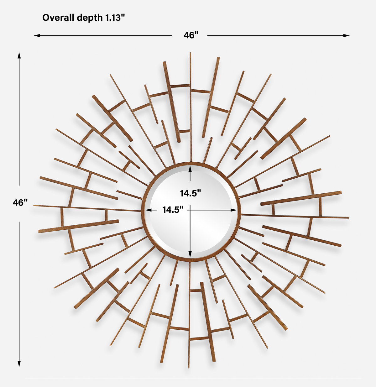 Tangled Bronze Round Mirror, by Uttermost, 48" width x 47.75" height x 2.75" depth View 3