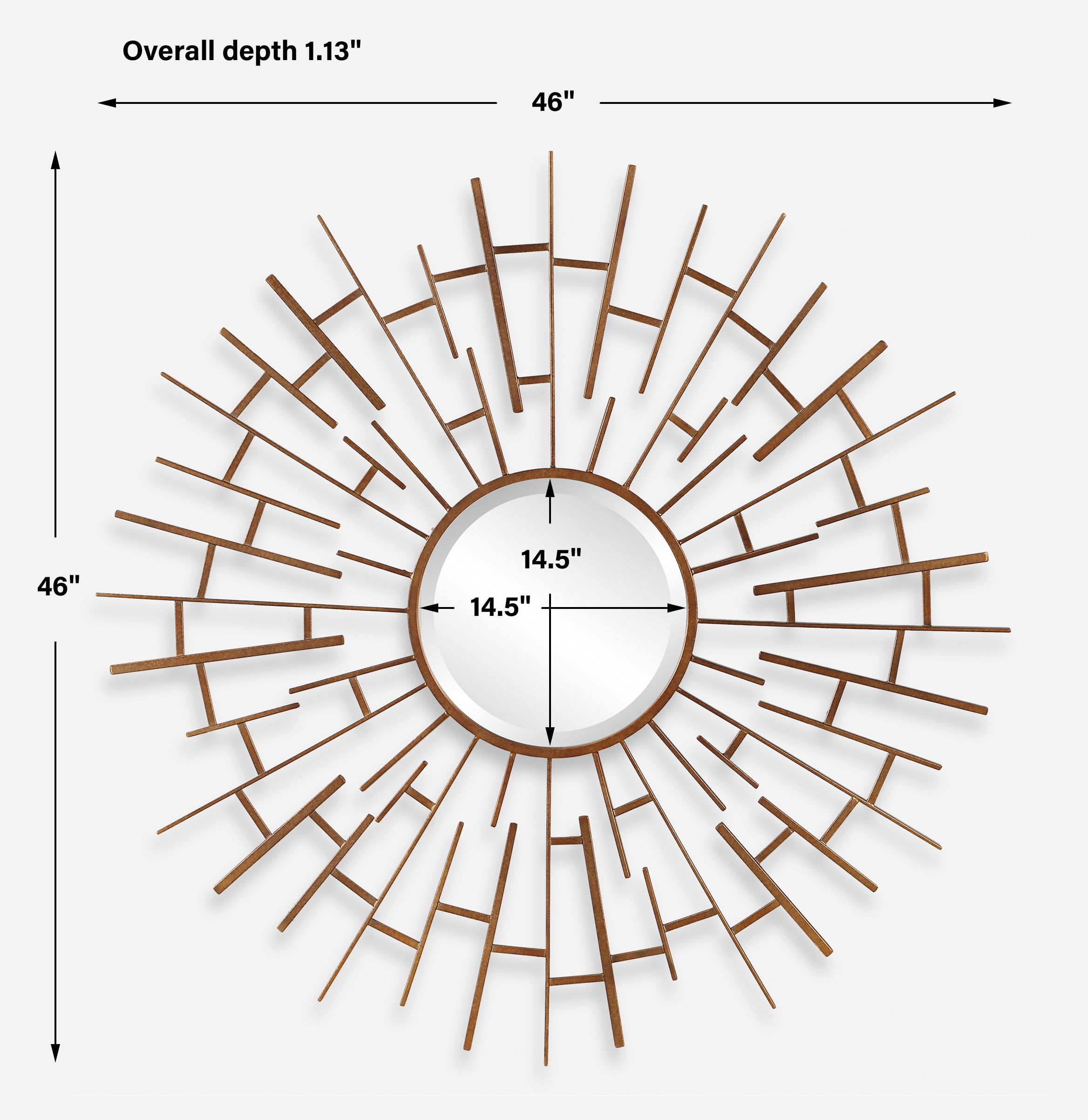 Tangled Bronze Round Mirror large image 