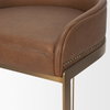 Hollyfield Backless 24.75in Seat Counter Stool | Cognac Brown Leather, Counter & Bar Stool by Mercana, 20.5" length x 19.5" width x 28.7" height thumbnail 8