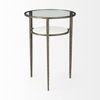 Felicity 15.8L X 15.8W X 22.5H Glass Top with White Marble Shelf and Antique Gold Base End/Side Table thumbnail 6