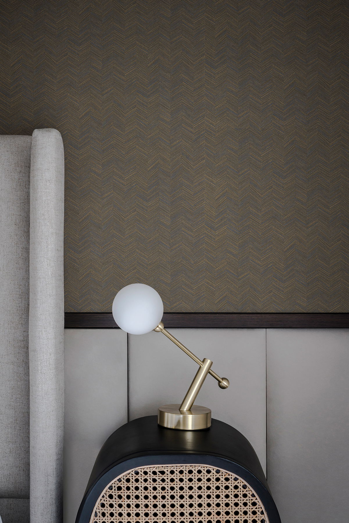 Raised Chevron Royal Blue Wallpaper large image 