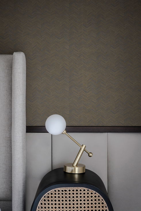 Raised Chevron Royal Blue Wallpaper