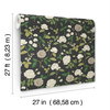 Roses Black Wallpaper, by York Wall, 27' length x 2'3" width x 0.02" depth thumbnail 7
