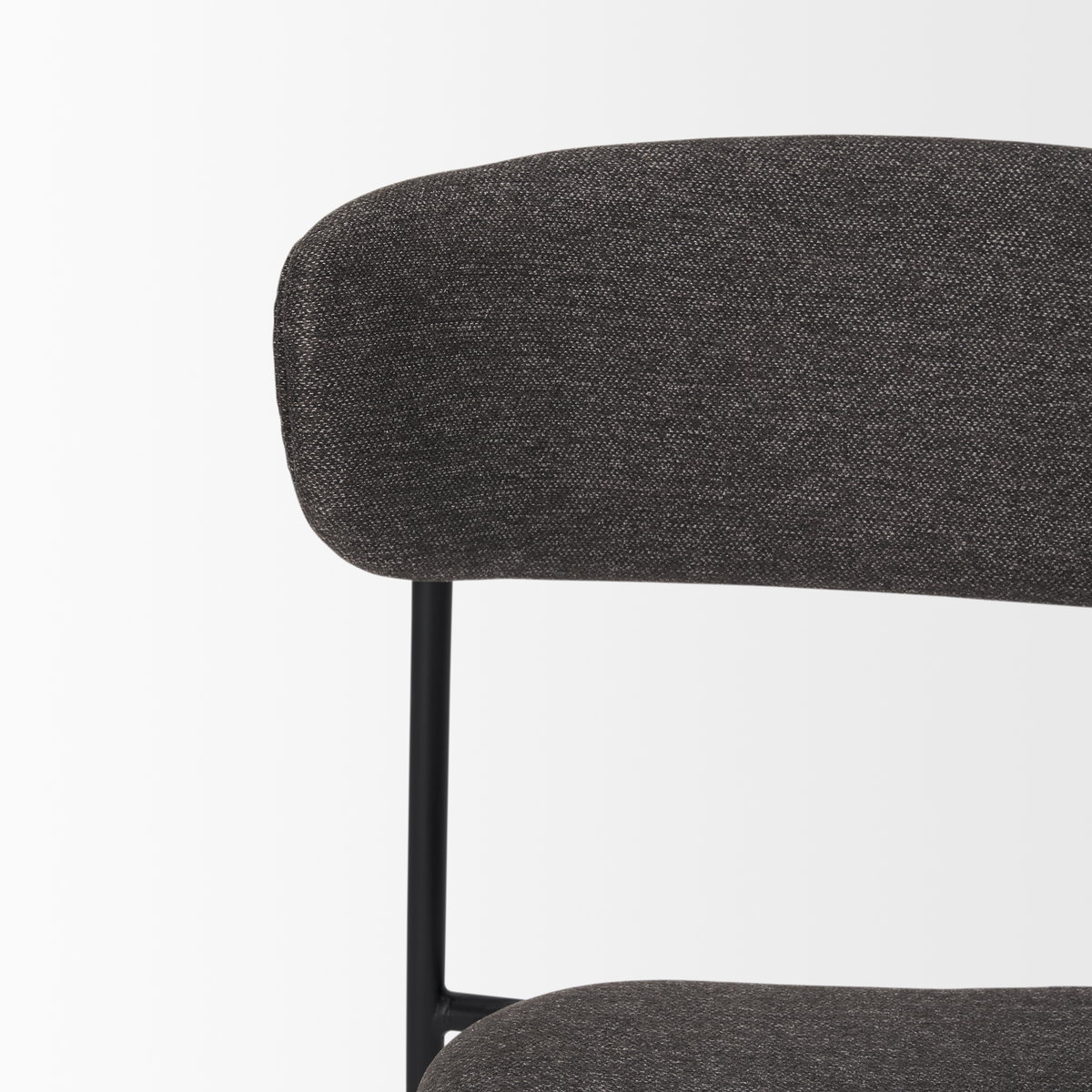 Corey Contoured Back Dining Side Chair | Gray Fabric with Metal, Dining Chair by Mercana, 22.25" length x 21.25" width x 32" height View 11