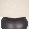 Salaah Black Brushed Metal with Beige Shade Table Lamp, by Mercana, 19.5" length x 19.5" width x 26" height thumbnail 8