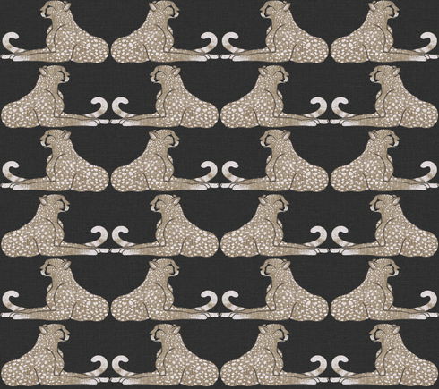 Reclining Cheetahs Black Peel & Stick Wallpaper