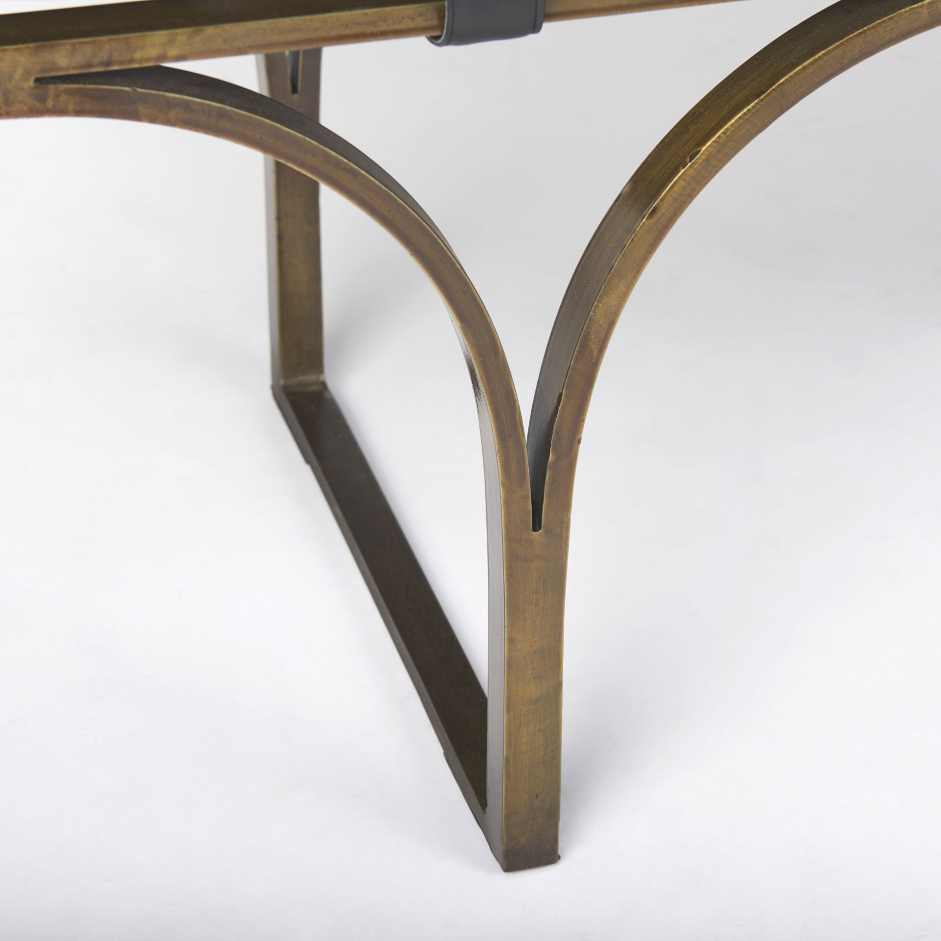 Jessie 55L x 16W Black Leather Seat with Gold Metal Base Accent Bench, Benche by Mercana, 55" length x 16" width x 20" height View 10