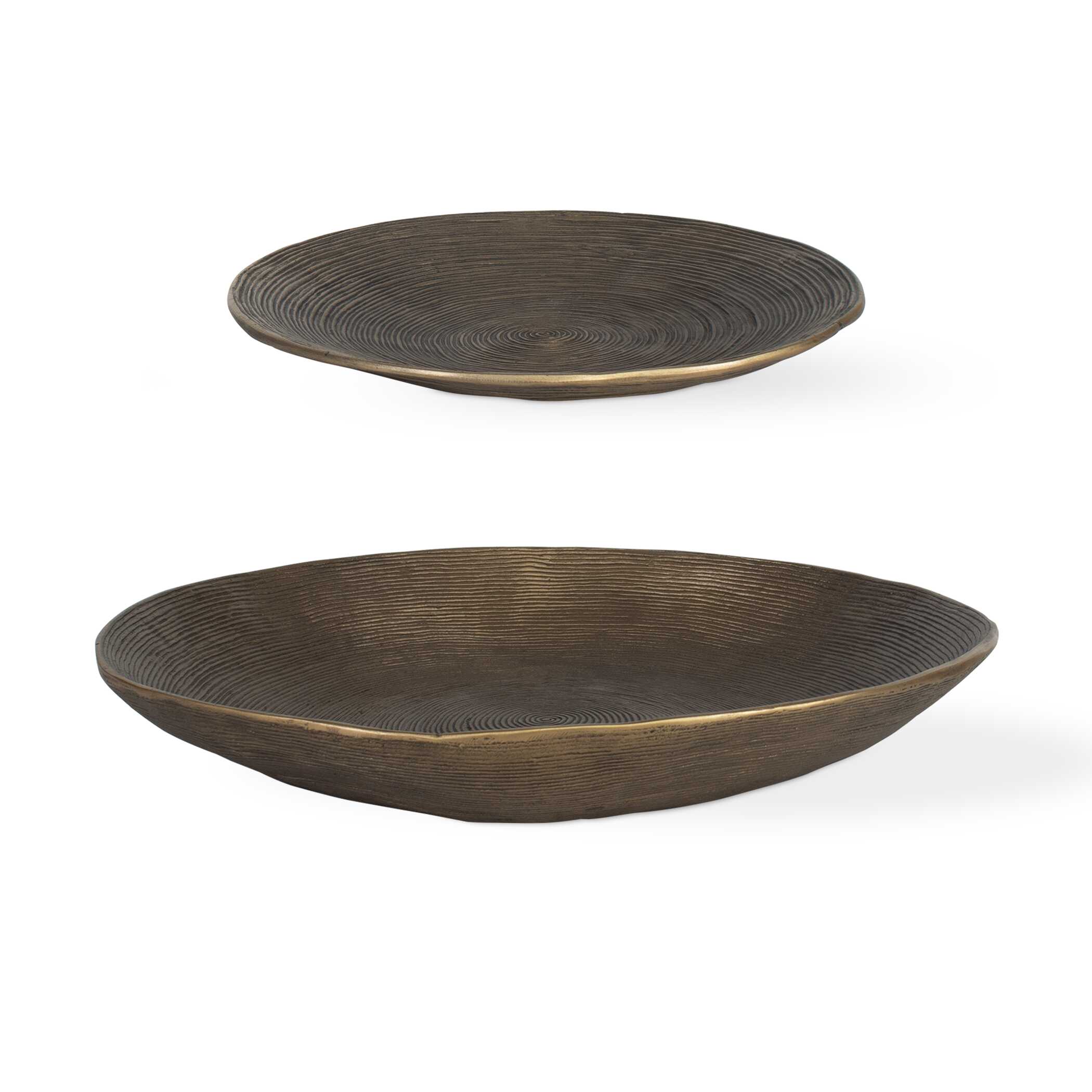 Stratum Round Brass Bowls Set/2 large image 