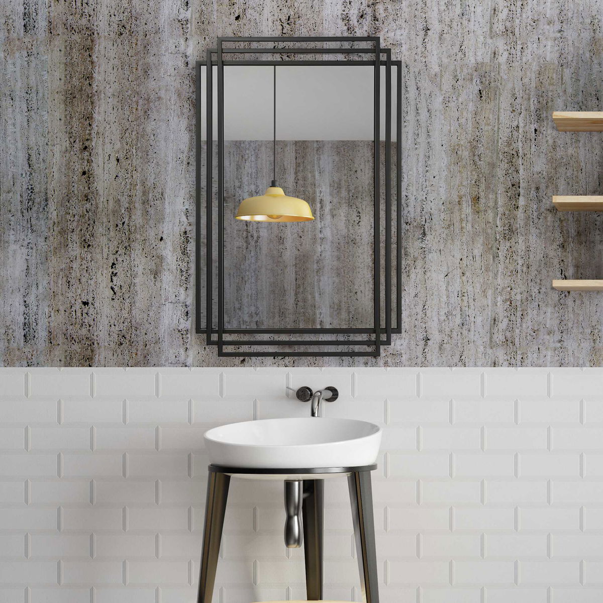 Amherst Black Iron Mirror, by Uttermost, 23.75" width x 36.5" height x 1.5" depth View 7