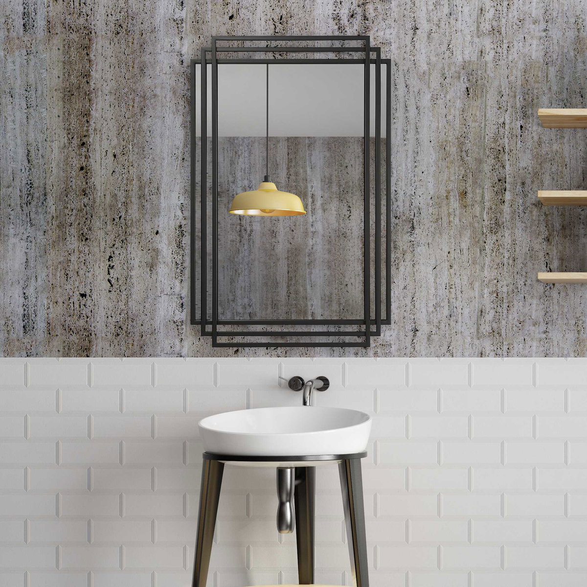 Amherst Black Iron Mirror, by Uttermost, 23.75" width x 36.5" height x 1.5" depth View 7