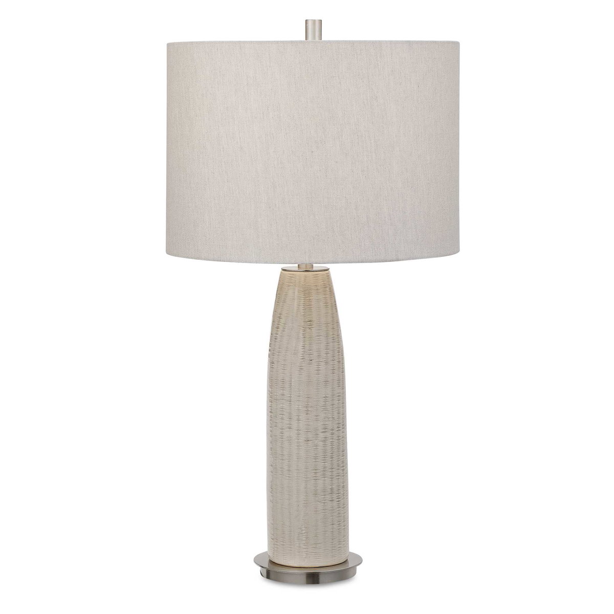 Delgado Light Gray Table Lamp, by Uttermost, 14" width x 27" height x 14" depth View 1