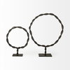 Rizwan (Small) Black Aluminum Braided Circular Object, Decorative Object by Mercana, 14.96" length x 11.81" width x 3.15" height thumbnail 5