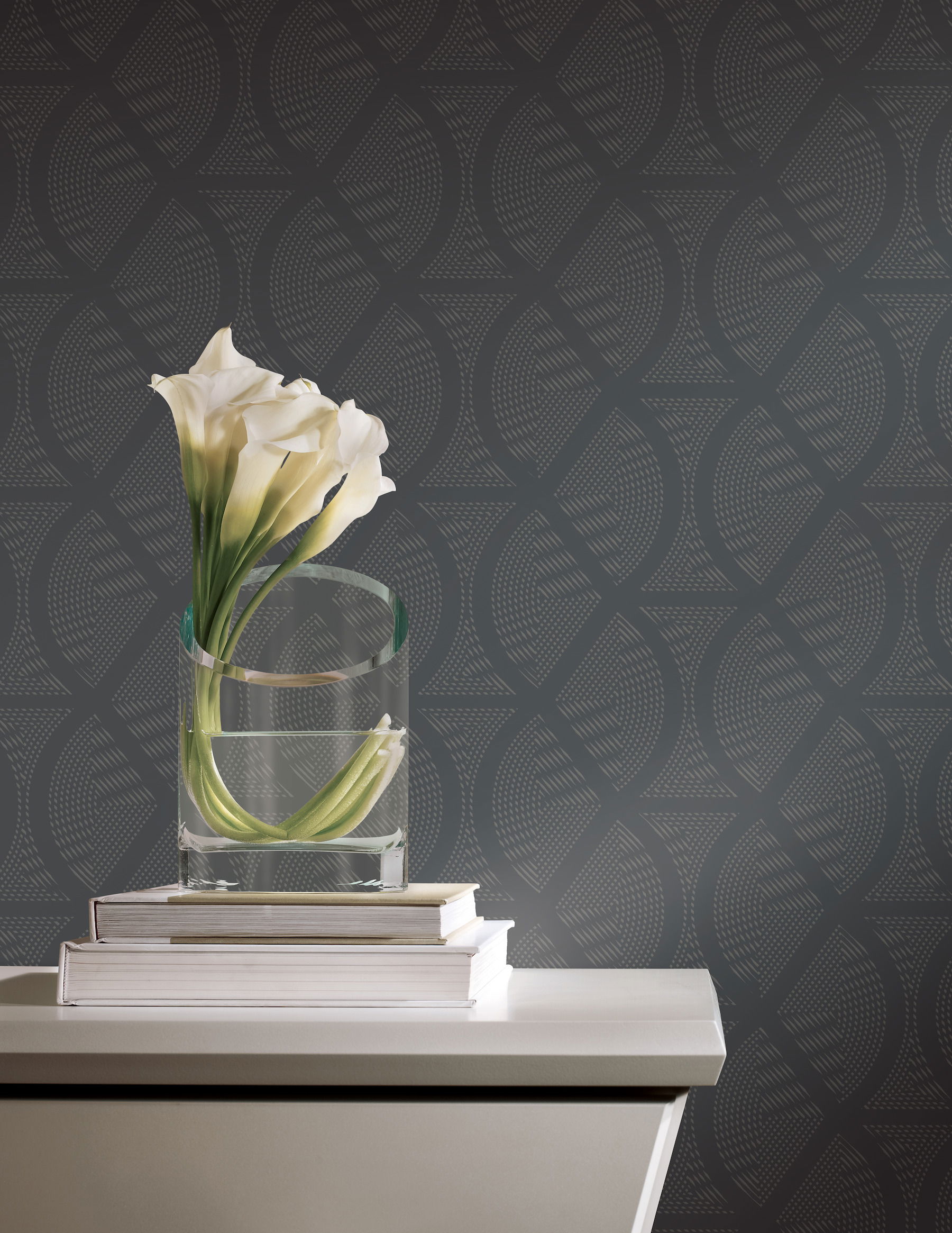 Opposites Attract Dark Grey Wallpaper large image 