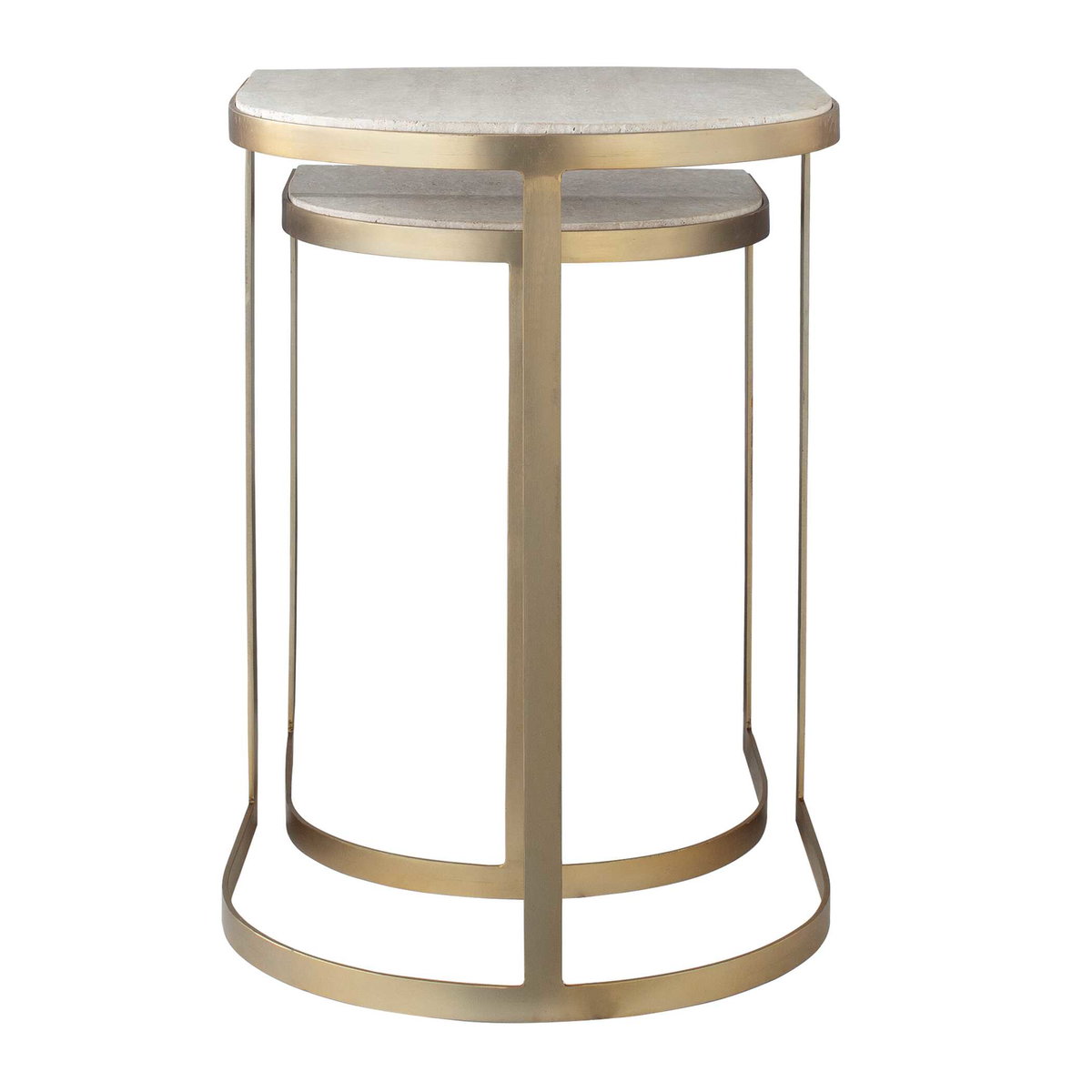 Lindon Travertine Nesting Tables Set/2, Side & End Table by Uttermost, 17.25" width x 24.25" height x 17.25" depth View 8