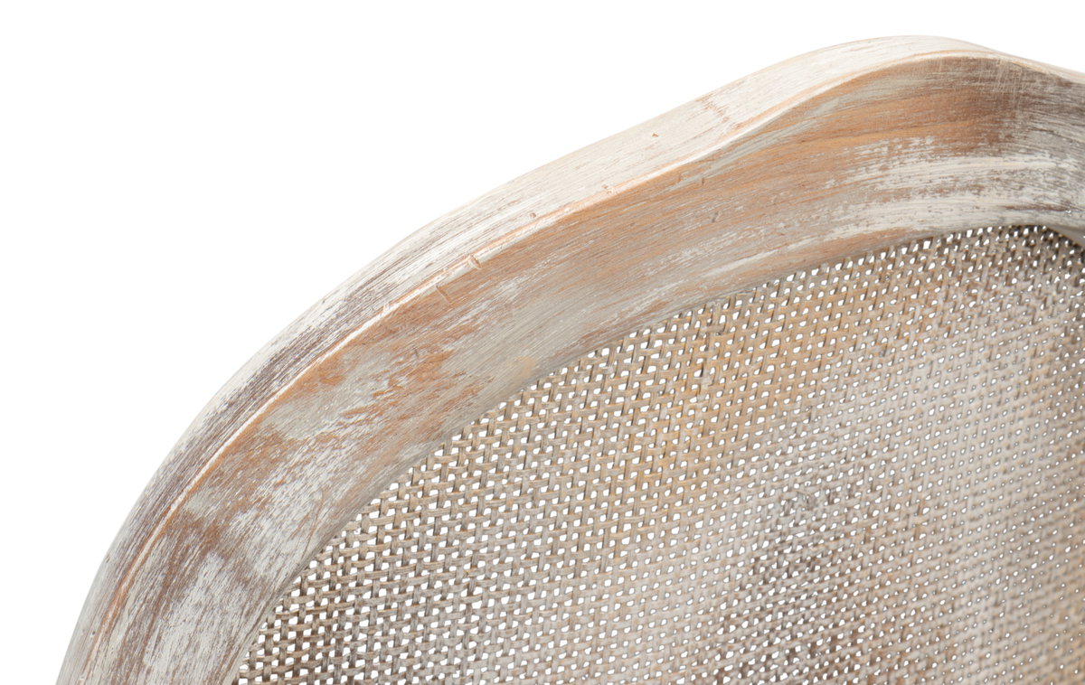 Oval Cane Back S/Chair Grey Oak  Taupe, by Sarreid, 2' length x 1'9" width x 3'5" height View 6
